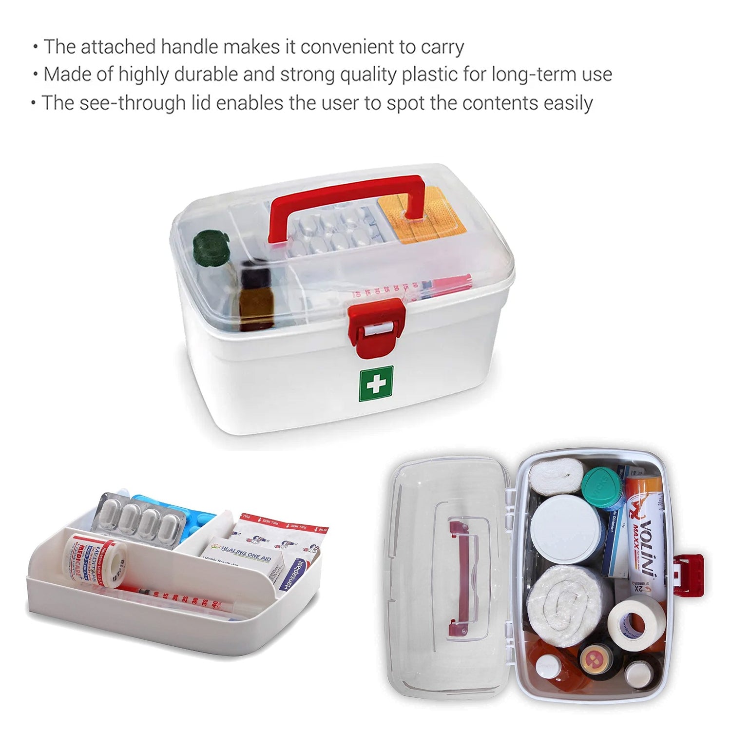 6412 Medical Box, 1 Piece,Indoor Outdoor Medical Utility,Medicine Storage Box,,Detachable Tray Medical Box Multi Purpose Regular Medicine, First Aid Box with Handle, DeoDap 6412 Medical Box, 1 Piece,Indoor Outdoor Medical Utility,Medicine Storage Box,,Detachable Tray Medical Box Multi Purpose Regular Medicine, First Aid Box with Handle, DeoDap